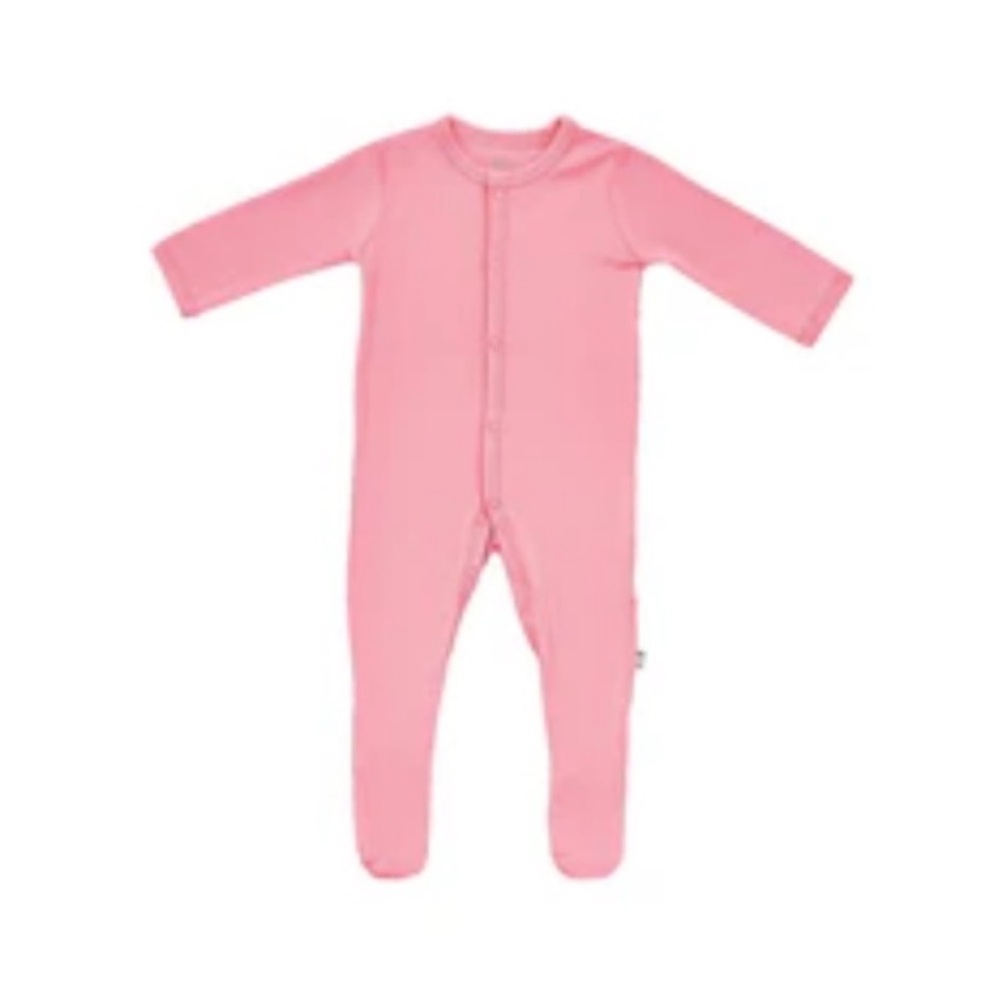 Kyte BABY footie in ROSE. 6-12 months